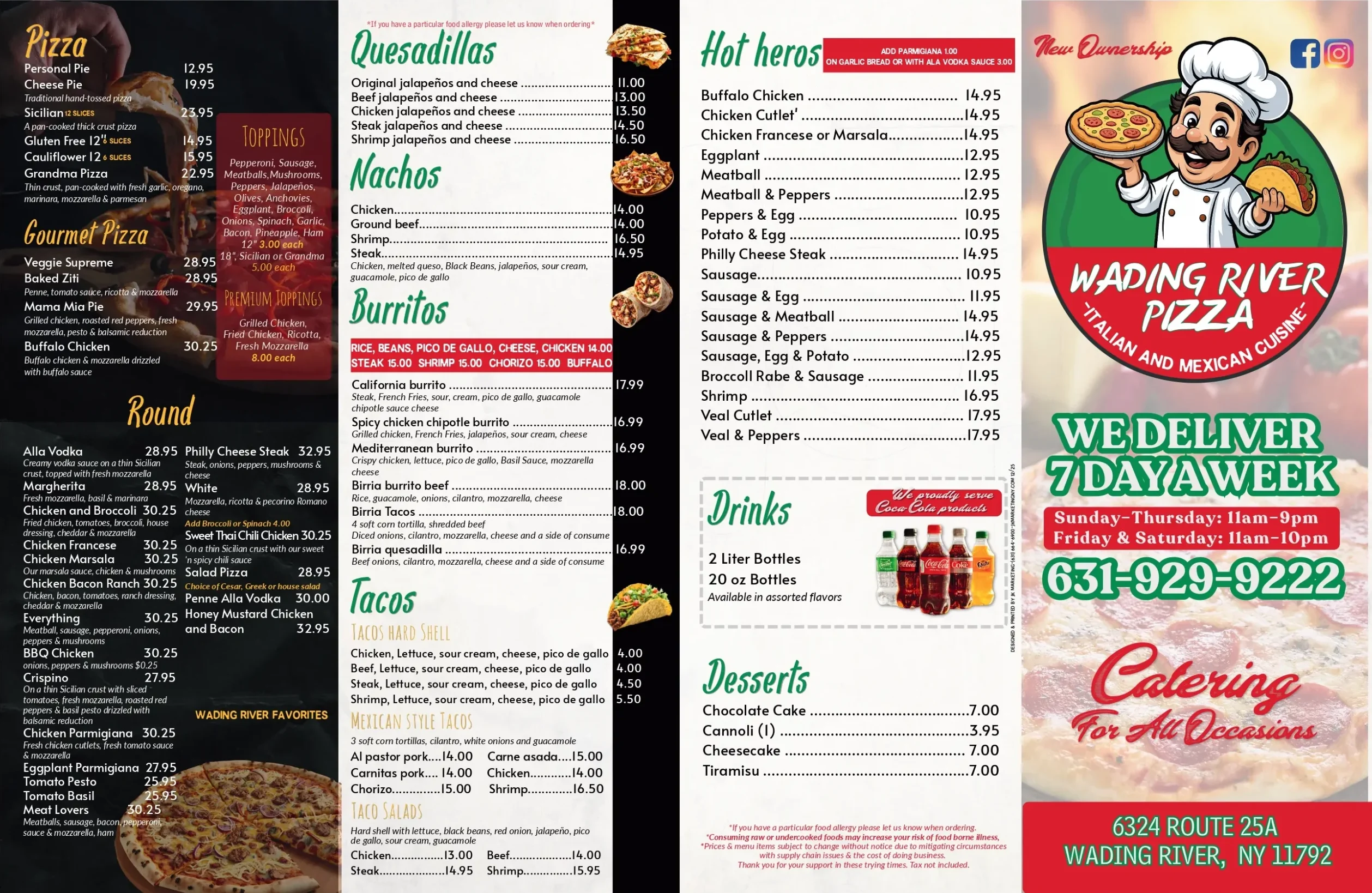 Wading River Pizza Outside Menu